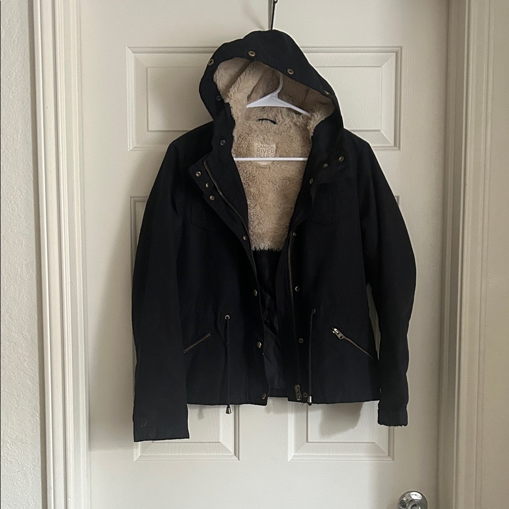 Canyon River Blues Black Utility Jacket with Hood